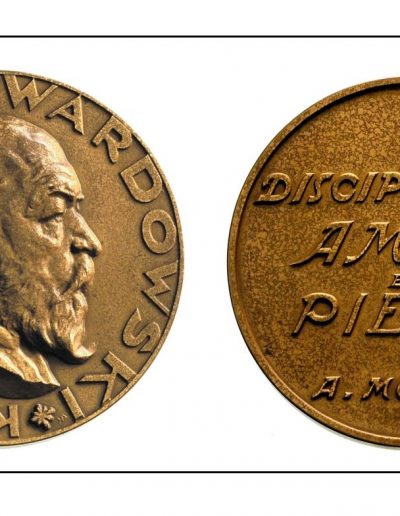 Medal projektu Władysława Witwickiego wybity przez uczniów Kazimierza Twardowskiego (1931). [AJJ]